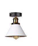 Rsylight Rys Retro Metal Tavan Plofyoner Beyaz Dekotatif Rustik Avize Çap:17 Cm