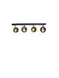 Rsylight Metal Modern 4 Lü Eskitme Kaplama  Masa Üstü Siyah Led Spot 180 Derece Hareketli Avize Günışığı Ampullü