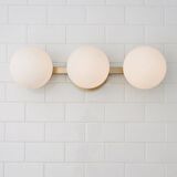 Rsylight Rustik Dekoratif Metal Modern Masa Üstü Eskitme Kaplama Bal Opal Camlı  Tavan Duvar 3 lü Avize 