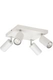 Rsylight Retro Beyaz Kare 180 Derece Hareketli Modern Spor 4 Lü Led Spot Avize Günışığı Ampullü