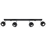 Rsylight Retro Siyah 180 Derece Hareketli Modern Spor 4 Lü Led Spot Avize Günışığı Ampullü