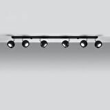 Rsylight Retro Siyah 180 Derece Hareketli Modern Spor 4 Lü Led Spot Avize Günışığı Ampullü 120 CM