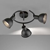 Rsylight Retro Siyah Dekoratif Rustik 180 Derece Hareketli Modern Spor 3 Lü Avize 