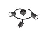 Rsylight Retro Siyah Dekoratif Rustik 180 Derece Hareketli Modern Spor Led  Spot 3 Lü Avize  Günışığı Ampüllü