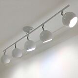 Rsylight Retro Beyaz 180 Derece Hareketli Modern Spor 5 Li Led spot Avize Günışığı Ampullü