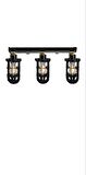 Rsylight Retro Metal Dekoratif Rustik Siyah 3 Lü Hareketli Mafsallı  Sarkıt Avize G:60 cm