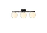 Rsylight Metal Modern Siyah Opal Camlı Tavan Plofyoner 3 LüTavan Avize