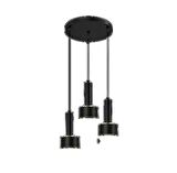 Rsylight Retro Metal Modern Dekoratif Rustik 3 Lü Siyah Avize 