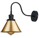 Rsylight Retro Rustik Metal Modern Oturma Odası - Yatak Odası Duvar Rustik Gold - Siyah Aplik 