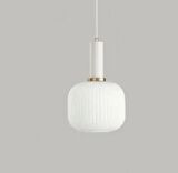 Rsylight Rustik Dekoratif Metal Modern Beyaz Opal Beyaz Camlı Tekli  Avize 