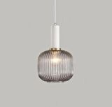 Rsylight Rustik Dekoratif Metal Modern Beyaz Opal Füme Camlı Tekli  Avize 