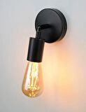 Rsylight Retro Rustik Metal Dekoratif Oturma Odası - Yatak Odası Duvar Siyah Aplik 21 - 31 cm 