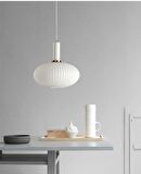 Rsylight Rustik Dekoratif Metal Modern Beyaz Opal  Camlı Tekli  Avize 
