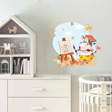 Sonbahar Resim Çizen İnek Sticker