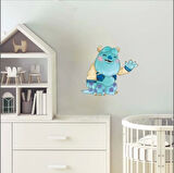 Sevimli Mavi Canavar Karakter Duvar Stickerı