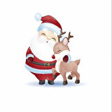 Noel Baba ve Geyik duvar Stikcer