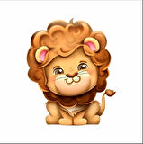 Sevimli Aslan Duvar Sticker