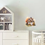 Detaylı Sonbahar Köy Evi Duvar Stickerı