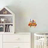 Şehir Manzarası ve Parlak Sonbahar Ağaçları Duvar Stickerı