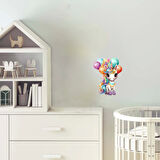 Balonlu ve Gökkuşağı Yeleli Tek Boynuzlu At Duvar Stickerı