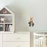 Fener Tutan Tavşan Duvar Stickerı - Tek Mumlu