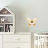 Bej ve Altın Tonlarında Kelebek Duvar Stickerı