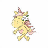 Sarı Unicorn Duvar Sticker