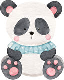 Mavi Kazaklı Panda Duvar Stickerı