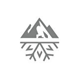 Dağ ve Kar Sticker 17x17 Cm Gri