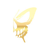 İskelet Kelebek Sticker 17x17 Cm Gold