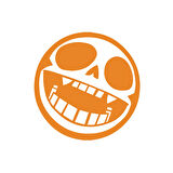 Yuvarlak İskelet Sticker 17x17 Cm Turuncu