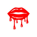 Akan Dudak Sticker 17x17 Cm Kırmızı