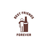 Best Friend Forever Sticker 17x17 Cm Kahverengi
