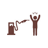 Ateş Eden Pompa Sticker 17x17 Cm Kahverengi