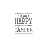 Happy Camper Sticker 17x17 Cm Gri