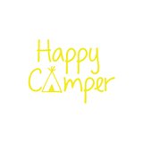 Happy Camper Sticker 17x17 Cm Sarı