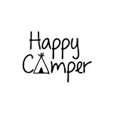 Happy Camper Sticker 17x17 Cm Siyah