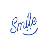 Smile Sticker  17x17 Cm Mavi
