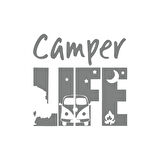 Camper Lifer Sticker 17x17 Cm Gri
