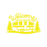 Welcome Karavan Sticker 17x17 Cm Sarı