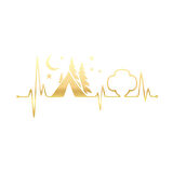 Ritim Kamp Karavan Sticker 17x17 Cm Gold