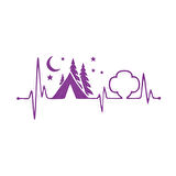 Ritim Kamp Karavan Sticker 17x17 Cm Mor