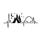 Ritim Kamp Karavan Sticker 17x17 Cm Siyah