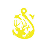 Balıkçı İğnesi Sticker 17x17 Cm Sarı