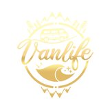 Vanlife Karavan Sticker 17x17 Cm Gold