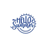 Hello Summer Sticker 17x17 Cm Mavi