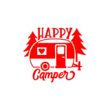 Happy Camper Sticker 17x17 Cm Kırmızı