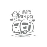 Happy Camper Sticker 17x17 Cm Gri