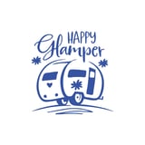 Happy Camper Sticker 17x17 Cm Mavi