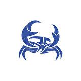 Yengeç Sticker 17x17 Cm Mavi